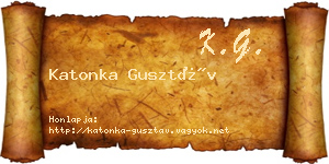 Katonka Gusztáv névjegykártya