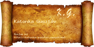 Katonka Gusztáv névjegykártya