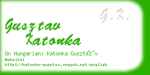 gusztav katonka business card